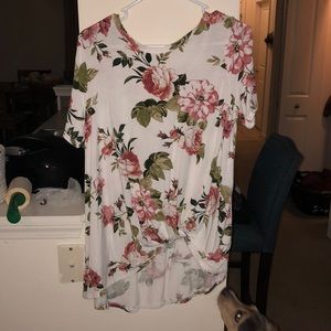 Floral tie blouse